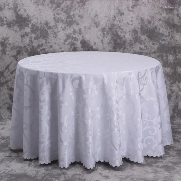 Tableau de table 1pcs Polyester moderne Damass Solid Covers Decor Fête de mariage El Round Nappeurs Rectangle de lin jacquard épais