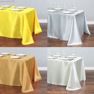 Tafelkleed 1 stks satijn tafelkleed moderne stijl gouden witte tafelkleed voor kerst bruiloftspartytafel covers rood tafelkleed Home Decor L220905