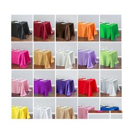 Tafelkleed 1 stks Solid Color Satin ER -overlay voor verjaardag Wedding Banquet Restaurant Festival Party Supply 220513 Drop Delivery Hom DH3YR