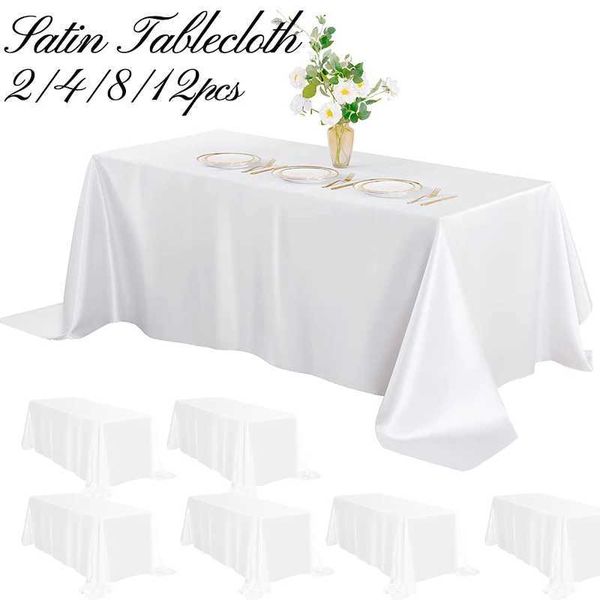 Tableau de table 2-12 paquets de nappes en satin nappes rectangulaires nappe de mariage utilisée pour décorer la fête de douche des mariées table à manger 240426