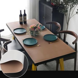 Paño de mesa 2022 Manteles de PU Se pueden usar lados dobles Almohadilla de cubierta rectangular Fácil de limpiar Funda impermeable para