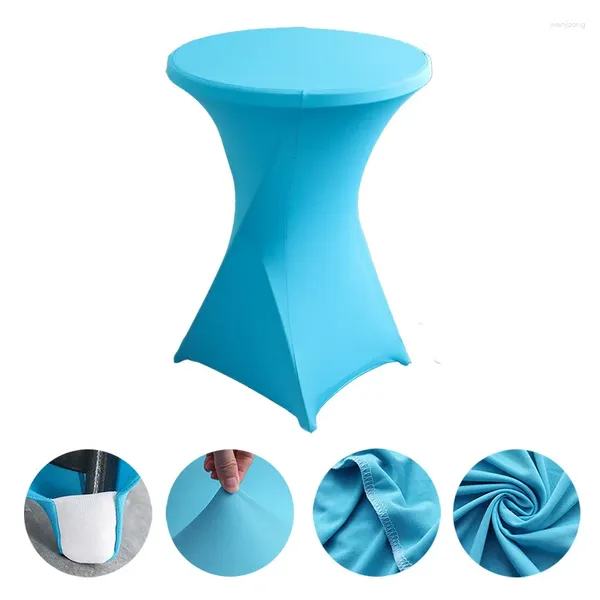 Tableau de table 2024 High El El Decoration de mariage Copture de cocktails Cover Couleur de couleur Solide Polyester Round Banquet Elastic