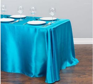 Nappe de table 20 pièces 275 cm résistant à l'huile Rectangle Satin nappe Polyester couverture de mariage fête Restaurant Banquet décoration