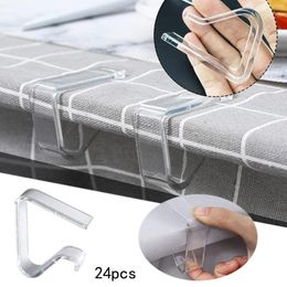 Nappe de Table 24 Pièces Clips de Nappe Transparente Transparente Conteneurs de Stockage en Plastique pour Roues Sous le Lit