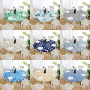 Tableau de table 28 couleurs rondes étanches nappes élastiques non glissantes couvercle de motif classique Home Kitchen Dining Room Supplies
