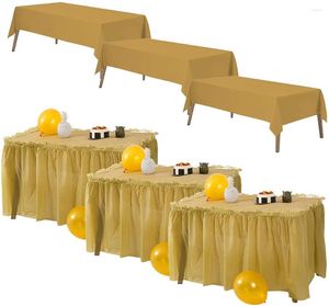 Tafelkleed 3 set plastic tafelkleed en rok wegwerp rechthoek Baby shower verjaardag bruiloft Thanksgiving festival decor