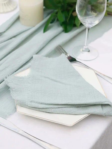 Nappe de Table en coton gaze verte, 30 pièces, 32x32cm, réutilisable, décoration de fête de mariage, de noël, rétro, bavures, vente en gros