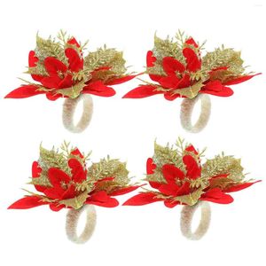 Tafelkleed 4 pc's kerst servet ringen banketdecoraties Xmas houders plastic creatieve gespen