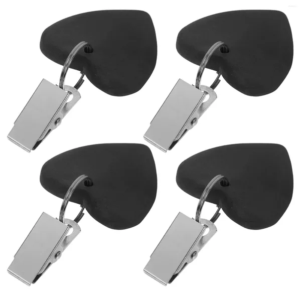 Nappe De Table 4 Pcs Rideau Garniture Nappe Accessoires Poids Décoratifs Clips Délicats Avec Pendentif 8X4X1CM Extérieur Noir Acier Inoxydable