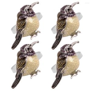 Tafelkleed 4 stuks Servetring Thanksgiving Ringen Houder Servetten Decoraties Eetkamer Legering Bruiloft Vogel