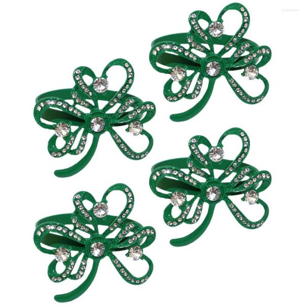 Nappe de table 4 pièces, porte-serviettes du jour de StPatrick, boucles de Shamrock, décoration de dîner de fête