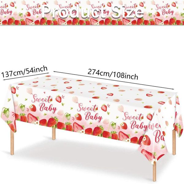 Mantel desechable con estampado de fresa de 54x108 