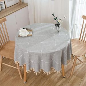 Tafelkleed 59 inch rustieke kleding voor ronde tafels rimpelvrije buitenfeestjes borduurwerkdoeken