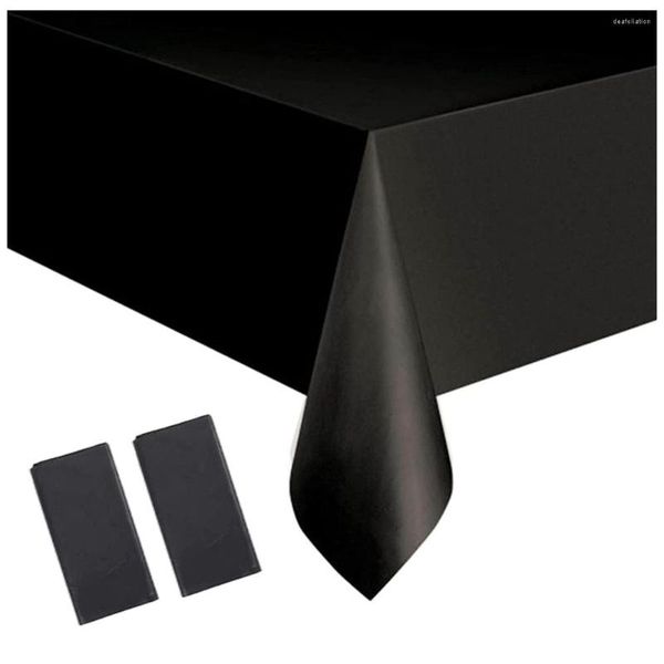 Mantel 5 uds cubiertas de mantel desechables 137X274cm manteles de comedor rectangulares para Picnic Baby Shower negro