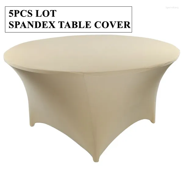 Tableau de table 5pcs Vente 6 pieds Round Spandex Cover Banquet Nappe pour un événement de mariage Décoration de fête