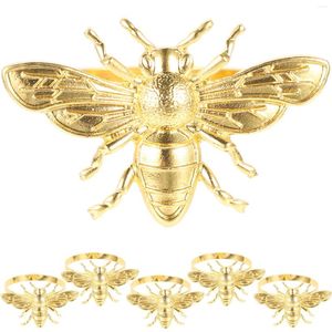 Tela de mesa 6 pcs anillos de servilleta de abejas decoración de la fiesta titulares creativos de pañuelos de pañol