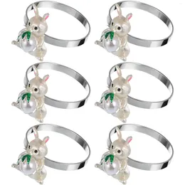 Tafelkleed 6 pc's Napkin Rings Party Serviette Decoraties Pearl Buckle Banquet Delicate