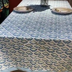 Tableau A146 Small Fresh Fabric Blue Restaurant Natecloth Coton et lin imprimé Home Pastoral Style