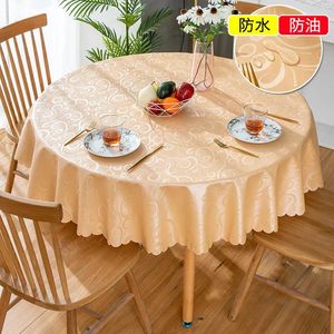 Tafelkleed A78Champagne kleur waterdichte oliebestendige anti-scalding wegwerp wegwerp table voor restaurant thuis ronde groot