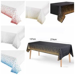 Tafelkleed ABS Wegwerp Bronzing Black Dot Tafelkleed Verjaardagsfeestje Bruiloft Kerstdeksel Devlees Covers Rechthoek Decor