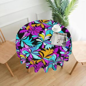 Tableau de tissu abstrait des fleurs graffitis nappes rond