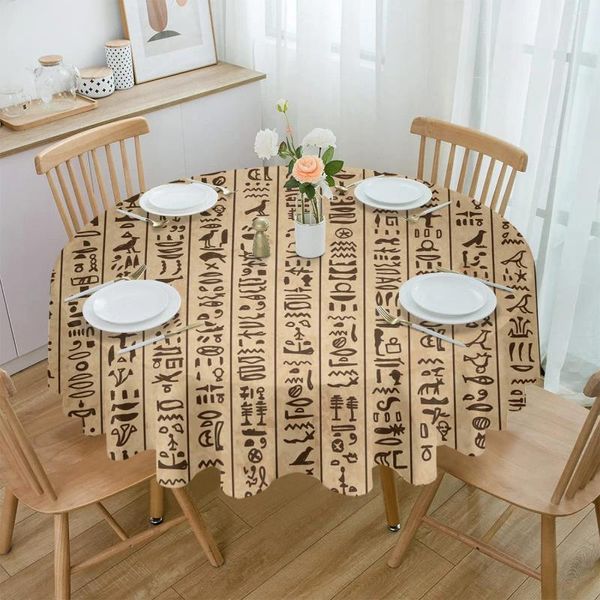 Tableau de table ancienne Hiéroglyphes Retro Style Round Festival Dining Natefrick Couvre pour décor de mariage pour le décor de mariage