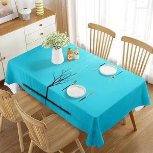 Tafeldoek en witte tafelkleedlijn schets gezicht contour rechthoekig restaurant keukendecoratie minimalistische stijl
