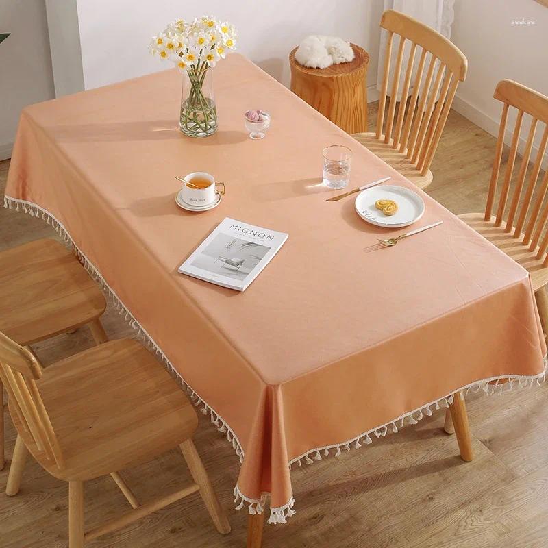 Table Cloth Anti Scalding Dining Tablecloth Desk Coffee Fabric Art TPU Cotton Linen Ins Style Rectangular Shape