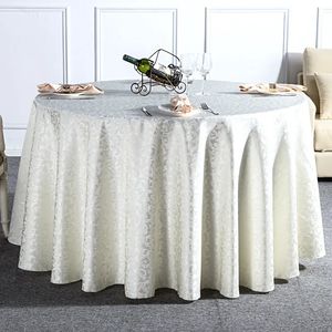 Nappe de table de Style européen, couverture d'herbe bouclée Beige ronde blanche pour Banquet el, décoration de la maison, faveur de fête de mariage 231009