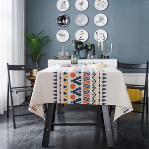 Nappe de table Art Style imprimé coton lin sans plis Anti-décoloration nappes couverture lavable pour cuisine salle à manger