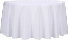 Nappe Ascoza 12pack 120 pouces nappe ronde blanche en tissu polyester pour mariage/banquet/restaurant/fêtes