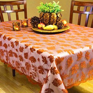 Nappe d'automne en dentelle rectangulaire, chemin de broderie d'automne, accessoire de décoration pour fête de Thanksgiving