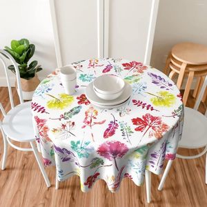 Tafeldoek herfstbladeren aquarel tafelkleed ronde 60 inch deksel polyester vezel waterdicht voor keukenhuisdecoratie