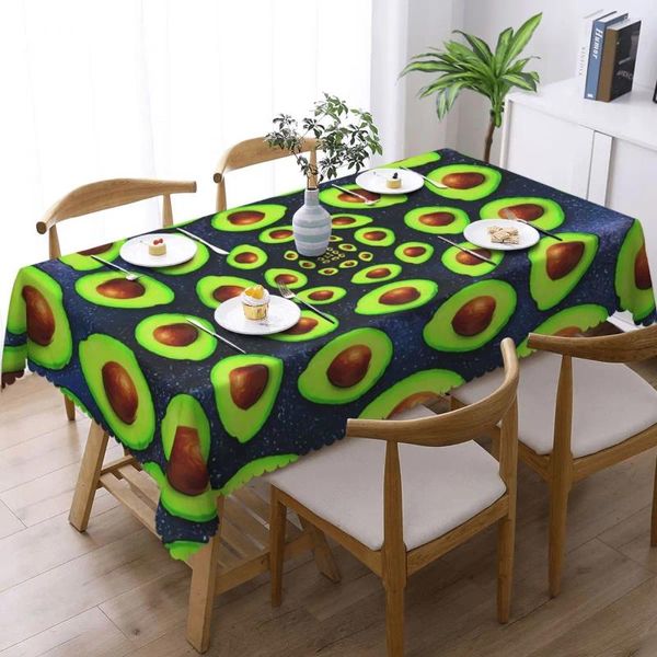 Mesa de tela aguacate mantel espiral de la fruta verde estampado rectangular cubierta de la portada divertida para eventos fiesta de Navidad