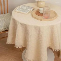 Nappe de Table Beige rétro tricotée longue, housse de salle à thé, canapé, décoration d'anniversaire Simple et haut de gamme, H6S3953