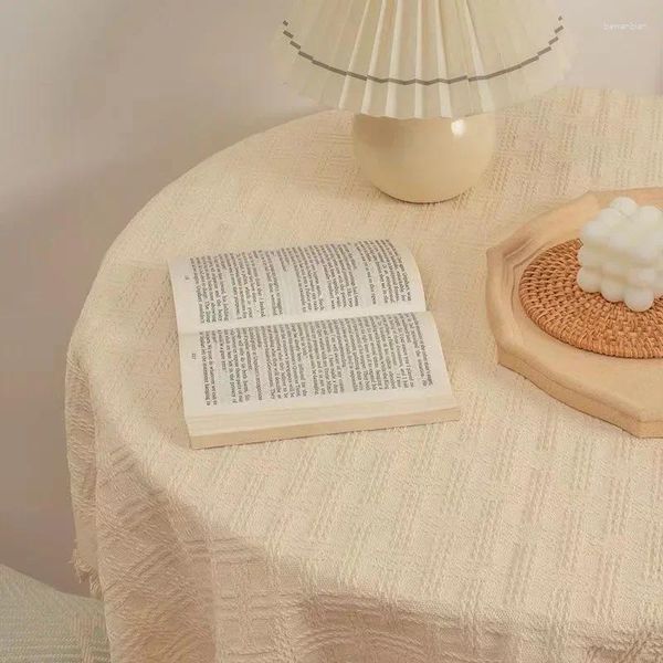 Table en tissu beige rétro tricoté à thé à tas de galerie de salle à manger canapé anniversaire simple et haut de gamme D458