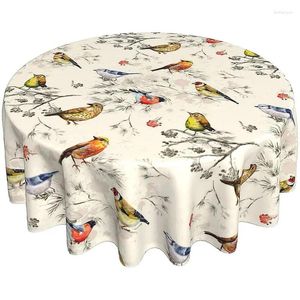 Tafelkleed vogel tafelkleed zomer 60 inch ronde met vogels rustieke rimpelbestendig voor feestpicknicktabletop