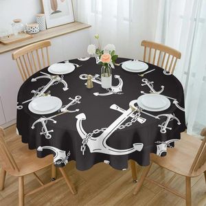 Table de table noire blanche chaîne d'ancrage de différentes tailles nappe imperméable de mariage maison de cuisine de cuisine décor