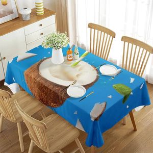 Tafelkleed Blauw 3D Geprint Rechthoekig Eettafelkleed Keuken Picknick Reizen Feestdecoratie