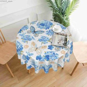 Tableau de table bleu fleur papillon