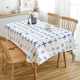 Nappe à carreaux bleus, ensemble de Table imprimé abstrait, rectangulaire, pour fête de mariage, décoration de cuisine à domicile, R230605