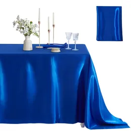 Tableau nappe de mariage en soie bleue