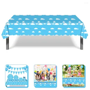 Mantel de cielo azul y nubes blancas, mantel de Picnic para fiestas, Buffet, decoraciones de plástico, manteles