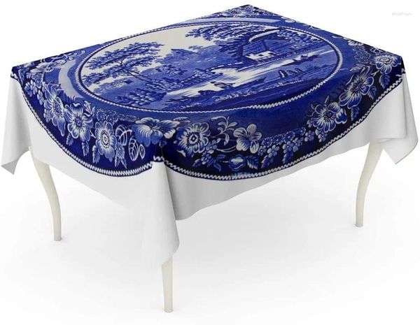 Table de table bleu très vieille plaque hollandaise en porcelaine poterie antique blanche hollande