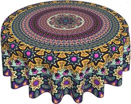 Tafelkleed Boheemse ronde tafelkleed 60 inch Mandala retro boho doeken voor keuken eetkamer feest moderne Mexicaanse tafelkleden