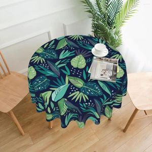 Tafelkleed botanisch blad ronde tafelkleed blauw groen ontwerpomslag voor decor huis dineren grappige buiten