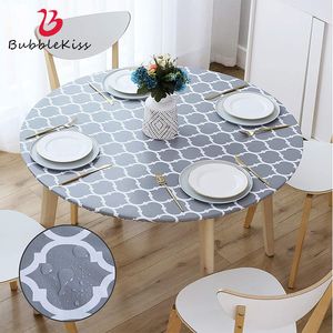 Nappe Bubble Kiss tissée résistante à l'huile, tissu de salle à manger décoratif de cuisine en PVC rond élastique pour essuyer la couverture propre 221122