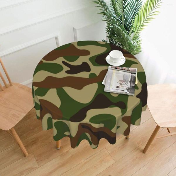 Nappe de table Camouflage rond Polyester cuisine nappe décorative élégante couverture en tissu