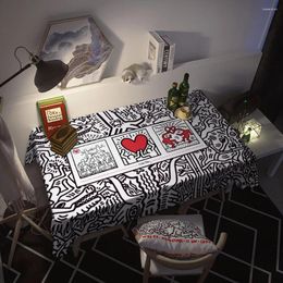 Tafelkleed cartoon kunst graffiti illustratie tafelkleed slaapkamer bureau keuken dineren huisdecoratie wasbaar stofdicht