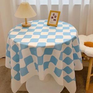 Table en tissu damier à carreaux ronds rond nordique léger luxe haut de gamme en tissu de salle à manger x3d3541
